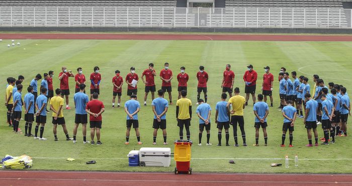 Latihan timnas U-19 Indonesia, di Stadion Madya, Senayan, Jumat (7/8/2020)