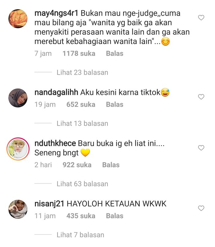 Dituding Jadi Selingkuhan Ayus Sabyan Netizen Ingatkan Nissa Sabyan Tidak Jadi Pelakor Wanita Yang Baik Gak Akan Menyakiti Perasaan Wanita Lain