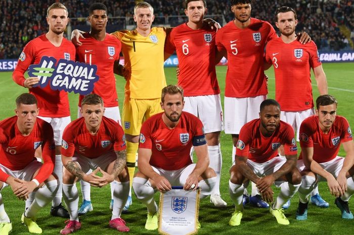 Harry Kane (tengah, jongkok) akan menjadi kapten timnas Inggris sebagai peserta Piala Dunia 2022 unggulan dari Grup B.