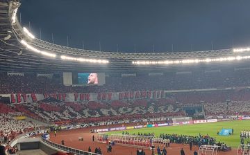 Koreo super besar dari La Grande Indonesia buat Timnas Indonesia di laga lawan Australia di Stadion Utama Gelora Bung Karno, Senayan, Jakarta, Selasa (10/9/2024).