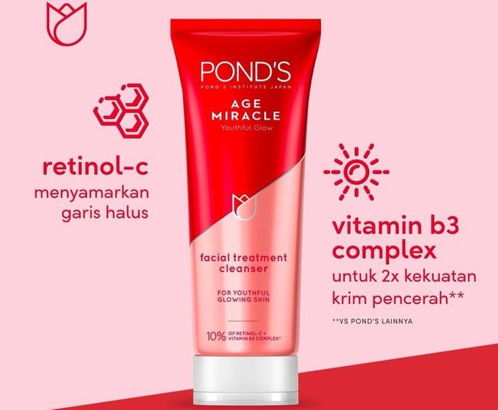 Pond's Age Miracle Youthful Glow Facial Treatment Cleanser. 