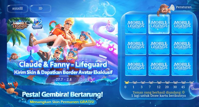 Mobile Legends Summer Carnival event page
