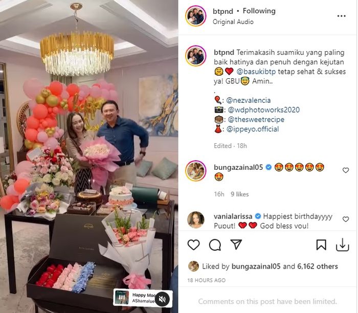 Kejutan spesial Ahok untuk Puput Nastiti Devi.
