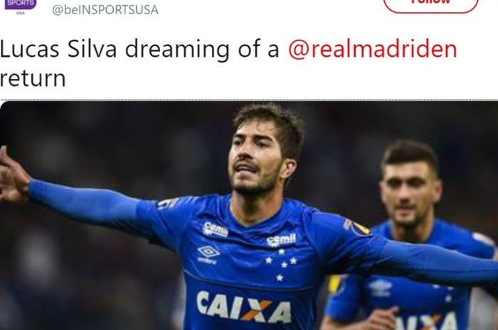 Gelandang Cruzeiro, Lucas Silva