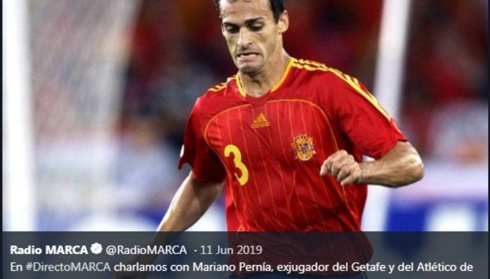 Mariano Pernia saat membela timnas Spanyol.