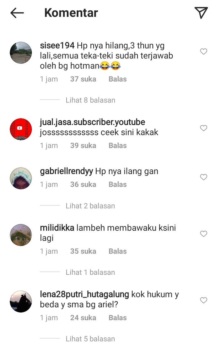 Instagram Gisel dibanjiri komentar netizen