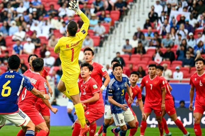 Suasana pertandingan Jepang Vs Vietnam dalam laga perdana Grup D Piala Asia 2023, Minggu (14/1/2024).