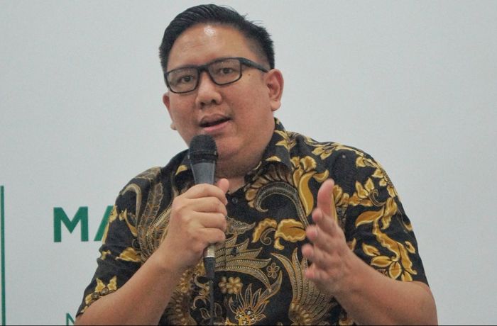 General Manager Marketing Kimia Farma, Muhammad Arief Nugroho menjelaskan tentang kandungan daun katuk dalam suplemen Asifit