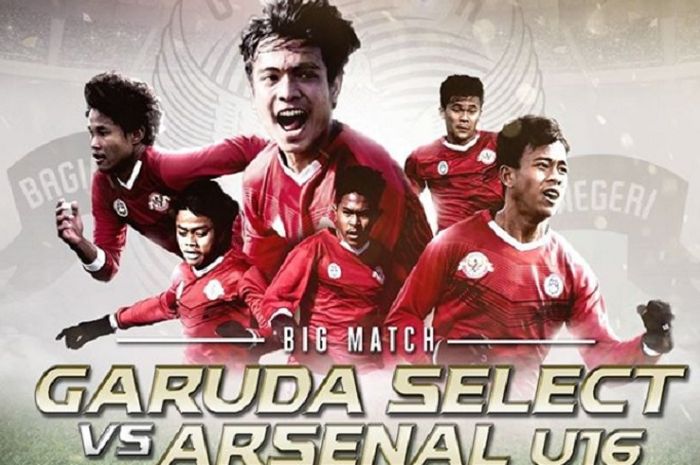 Jadwal Garuda Select Vs Arsenal U-16, Kamis (2/45/2019).