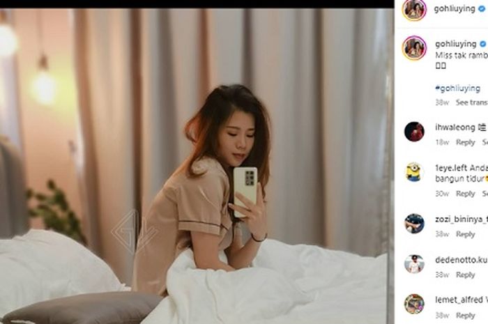 Unggahan dewi bulu tangkis Malaysia, Goh Liu Ying pada akun Instagram pribadi.