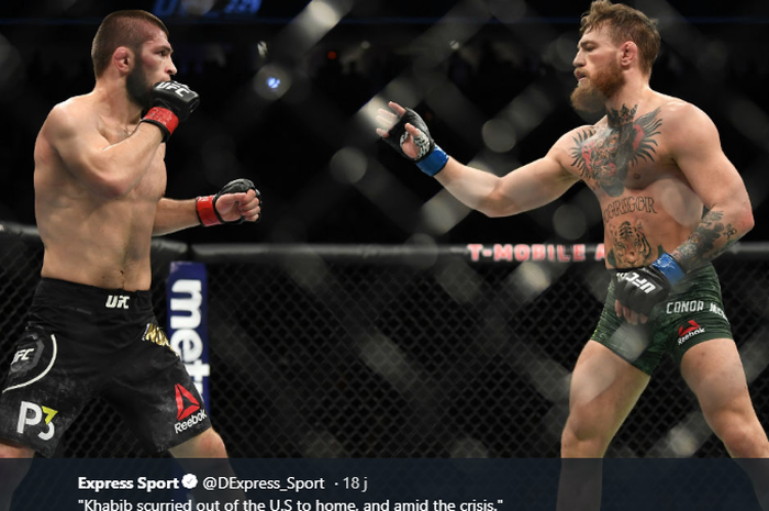 Khabib Nurmagomedov (kanan) dan Conor McGregor (kiri) saat keduanya saling berhadapan dalam ajang UFC 229 nampaknya banyak yang ingin mengulang.