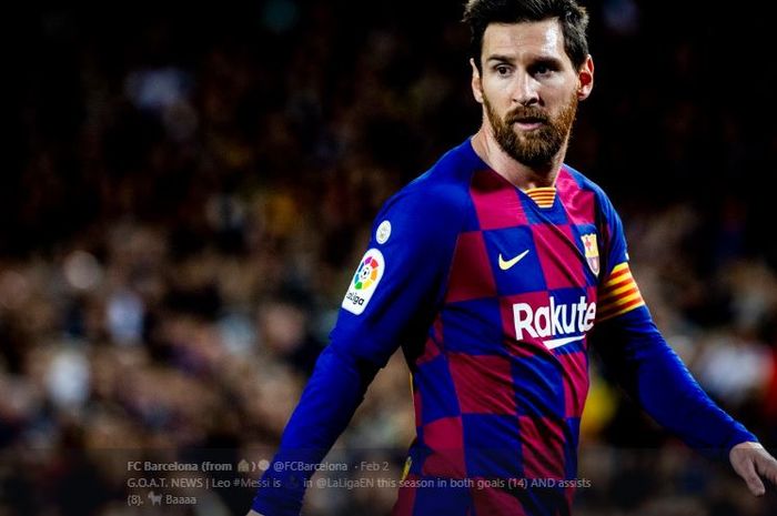Megabintang Barcelona, Lionel Messi, salah satu pemain dengan penampilan terbanyak di ajang Liga Spanyol.