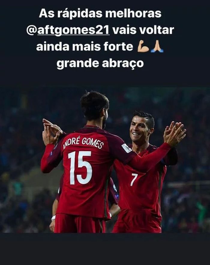 Instagram Story Cristiano Ronaldo untuk Andre Gomes.