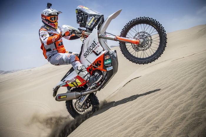 Laia Sanz tengah menjalani latihan resmi di Peru, menjelang Reli Dakar 2019