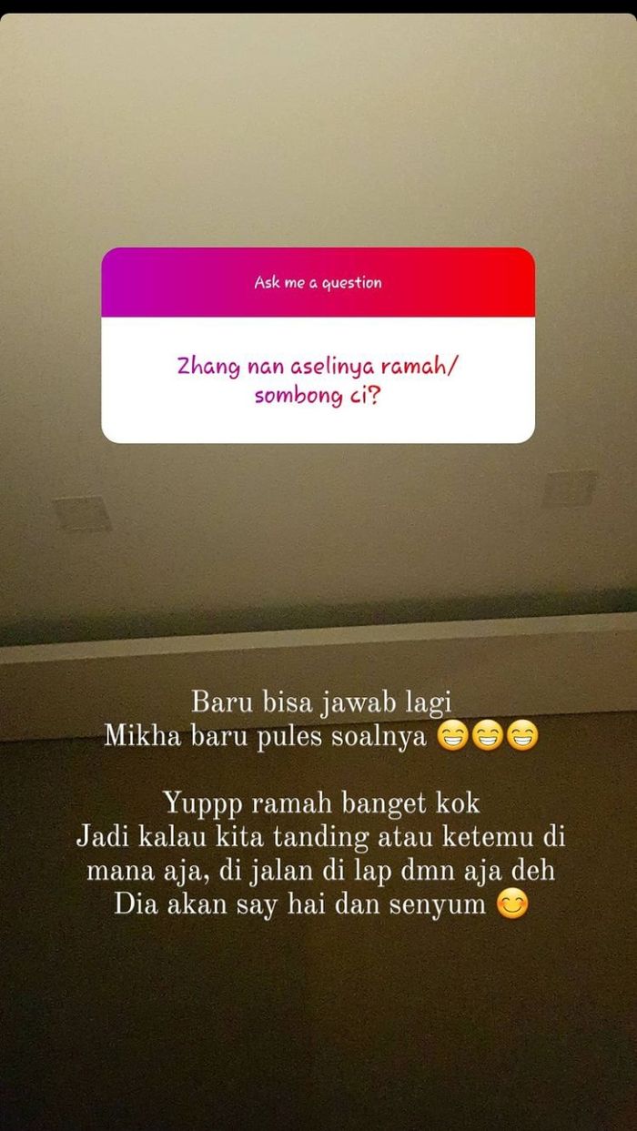 jawaban Debby Susanto saat ditanya soal Zhang Nan