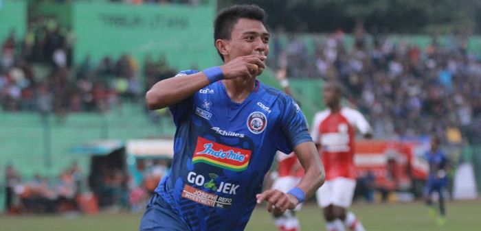 Penyerang Arema FC, Dedik Setiawan.