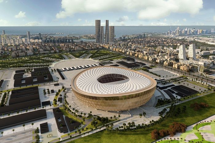 Foto Stadion Lusail Iconic yang akan digunakan untuk final Piala Dunia 2022 dalam website promosi pariwisata Qatar.