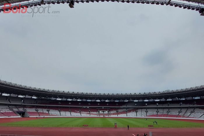 Stadion Utama Gelora Bung Karno (SUGBK), Senayan, Jakarta Pusat yang digunakan sebagai venue pertandingan antara timnas Indonesia vs Thailand, pada Kamis (29/12/2022).