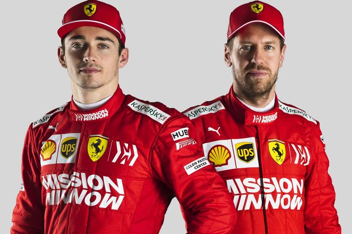 Duet pembalap Ferrari untuk F1 2019, Charles Leclerc (kiri) dan Sebastian Vettel (kanan).