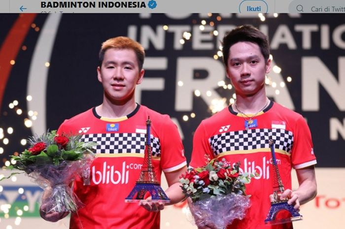 Pebulu tangkis nomor ganda putra Indonesia, Marcus Fernaldi Gideon/Kevin Sanjaya Sukamuljo berhasil menjadi pemenang French Open 2019 pada Minggu (27/10/2019).