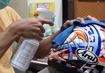 Boleh Saja Helm Disemprot Disinfektan, Asal Nggak Kena 2 Bagian Ini
