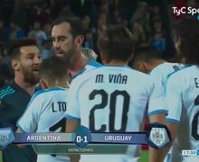 Laga Persahabatan Argentina Vs Uruguay Diwarnai Duel Messi dan Cavani