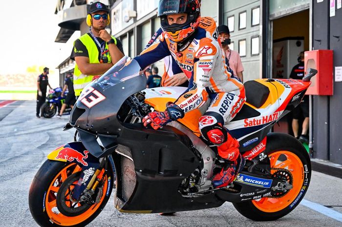 Melahap 39 putaran di atas motor Honda RC213, Marc Marquez menceritakan kondisi lengannya usai hari pertama tes MotoGP Misano 2022, Selasa (6/9/2022).