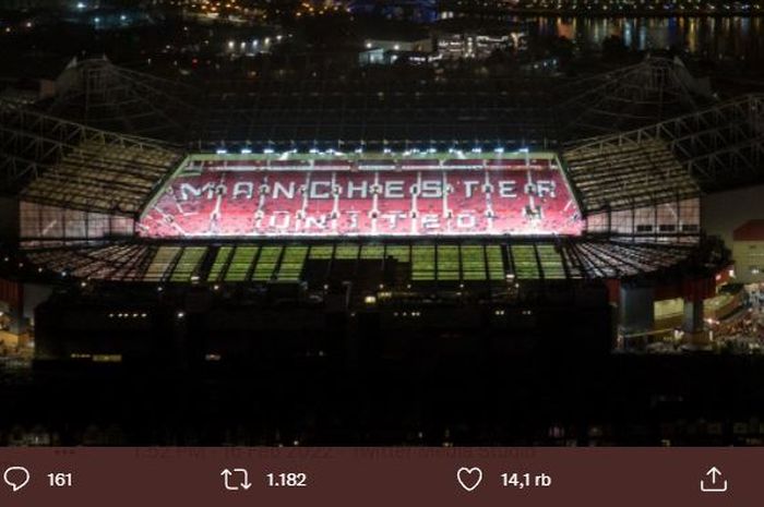 Pemandangan markas Manchester United, Stadion Old Trafford.