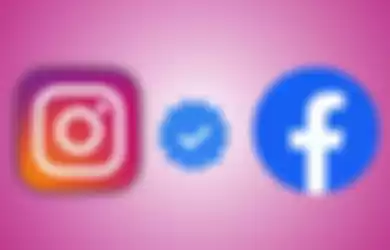 Ilustrasi centang biru Instagram dan Facebook.