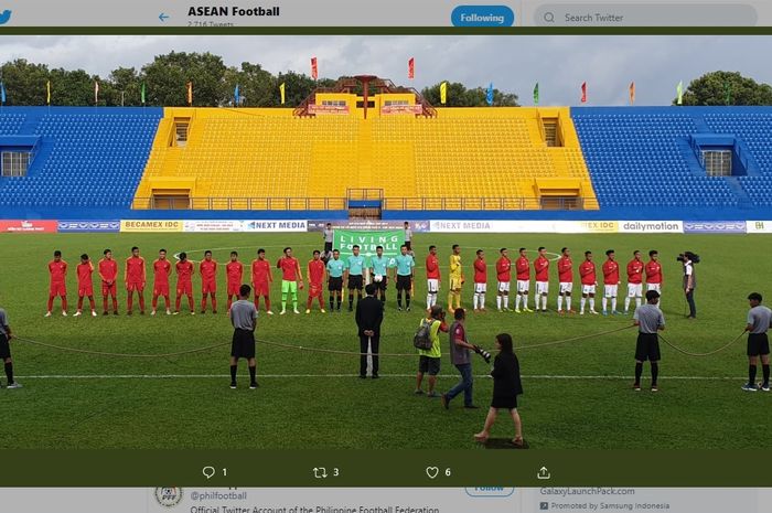 Pemain timnas U-18 Indonesia saat laga melawan Timor Leste di Stadion Binh Duong, Vietnam, dalam laga matchday kedua grup A Piala AFF U-18 2019, Kamis (8/8/2019) 