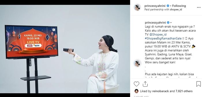 Unggahan Syahrini 