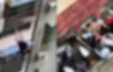 Karma, Pelakor Jatuh Dari Lantai 4 Balkon Usai Kabur Karena Istri Selingkuhan Mendadak Pulang