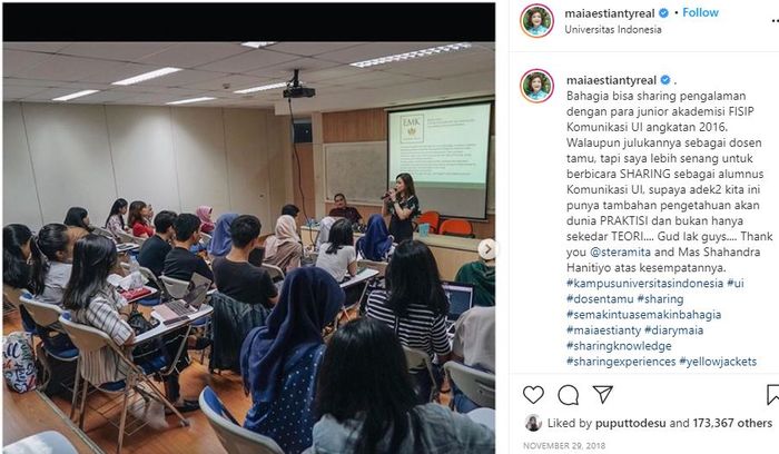 Maia Estianty jadi dosen tamu di FISIP UI