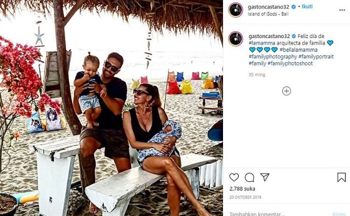 Gaston Castano saat bersama keluarga barunya setelah cerai dari Julia Perez