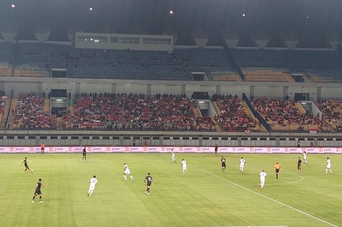 Suasana pertandingan timnas Indonesia Vs Curacao di Stadion GBLA, Sabtu (24/9/2022) 