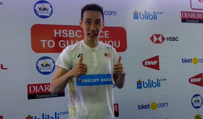 Pebulu tangkis tunggal putra Malaysia, Lee Chong Wei, saat menghadiri konferensi pers.