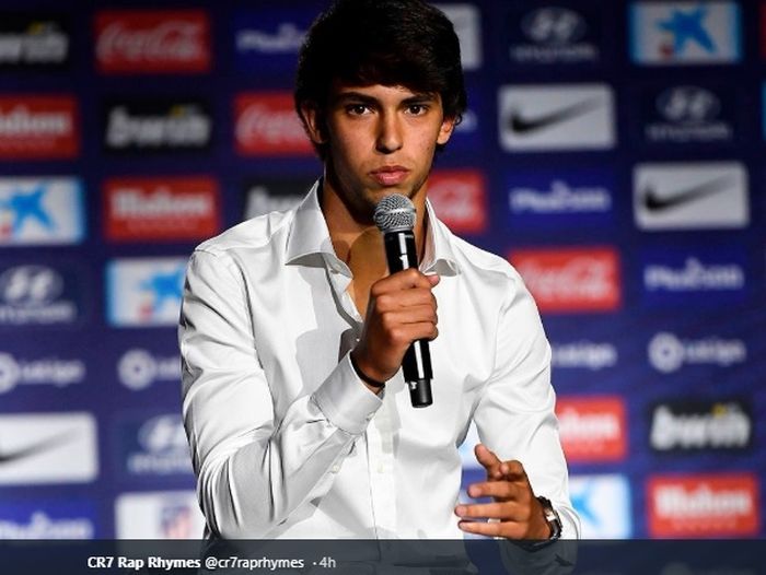 Pemain anyar Atletico Madrid, Joao Felix, resmi diperkenalkan klub pada Senin waktu Spanyol.