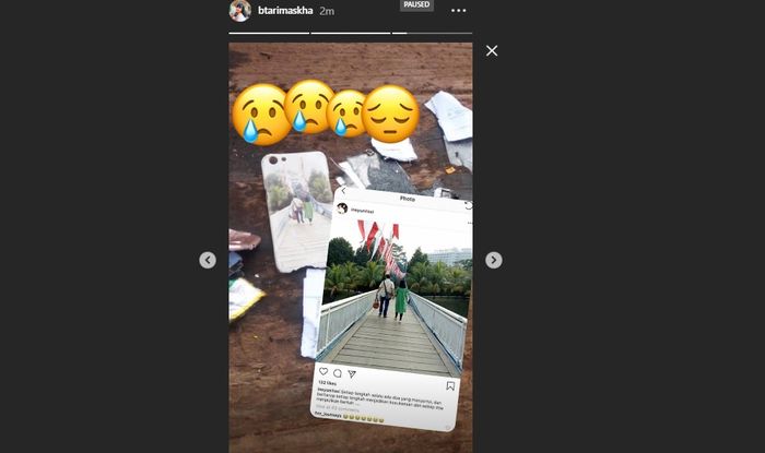 Unggahan instastory kekasih Mochammad Dicky, Btari Maskha.