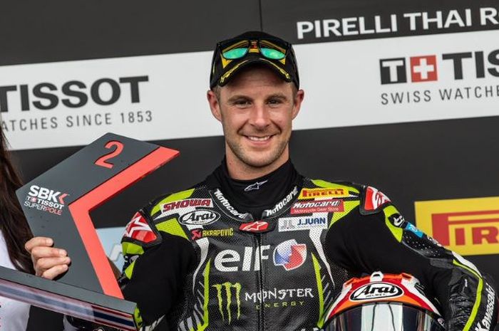 Selebrasi Pembalap WSBK asal tim Kawasaki, Jonathan Rea.