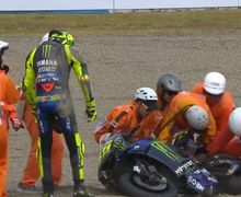 MotoGP Jepang - Detik-detik Valentino Rossi Crash hingga Gagal Finis