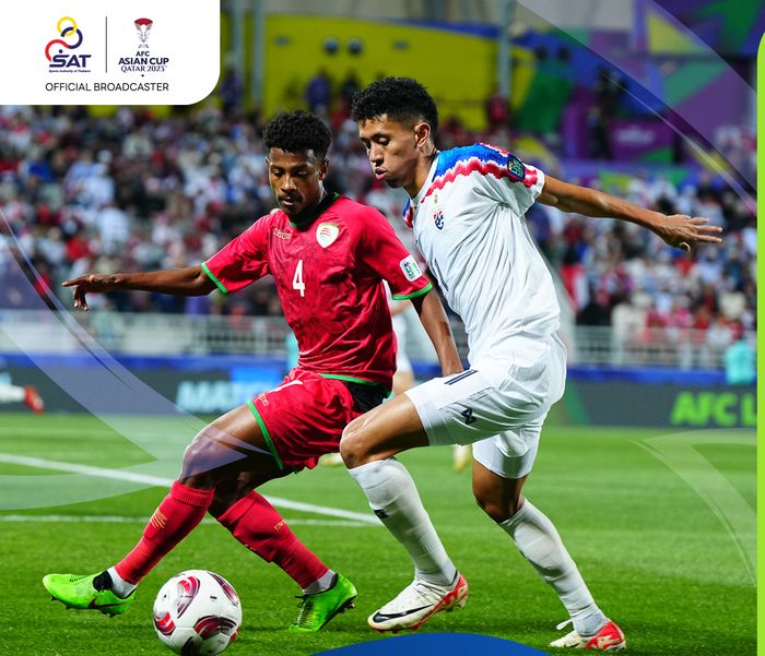 Laga Oman Vs Thailand di Abdullah bin Khalifa Stadium, dalam matchday 2 grup F Piala Asia 2023, Minggu (21/1/2024).