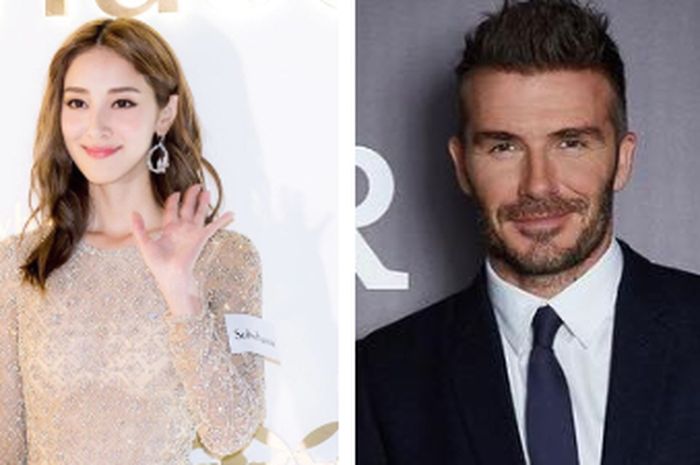 Kolase foto David Beckham diantara Maia Estianty (kanan) dan Grace Chan