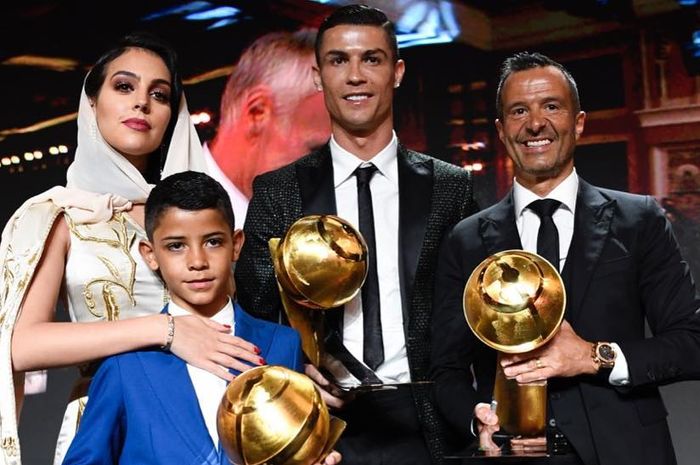 Cristiano Ronaldo dalam acara Globe Soccer Awards, Jumat (4/1/19).