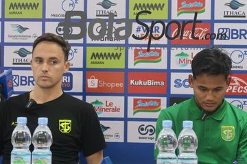 Pelatih Persebaya Paul Munster setelah laga melawan PSS di Stadion Manahan, Solo, Sabtu (11/1/2025).