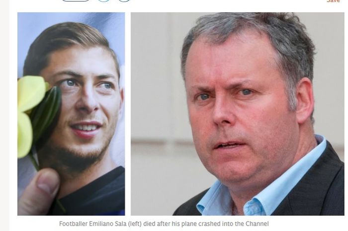 Kolase foto Emiliano Sala (kiri) dan Willie McKay.