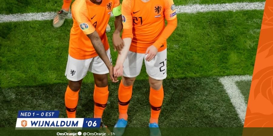 Hasil Kualifikasi Euro 2020 - Wijnaldum Hattrick, Belanda Pesta Gol
