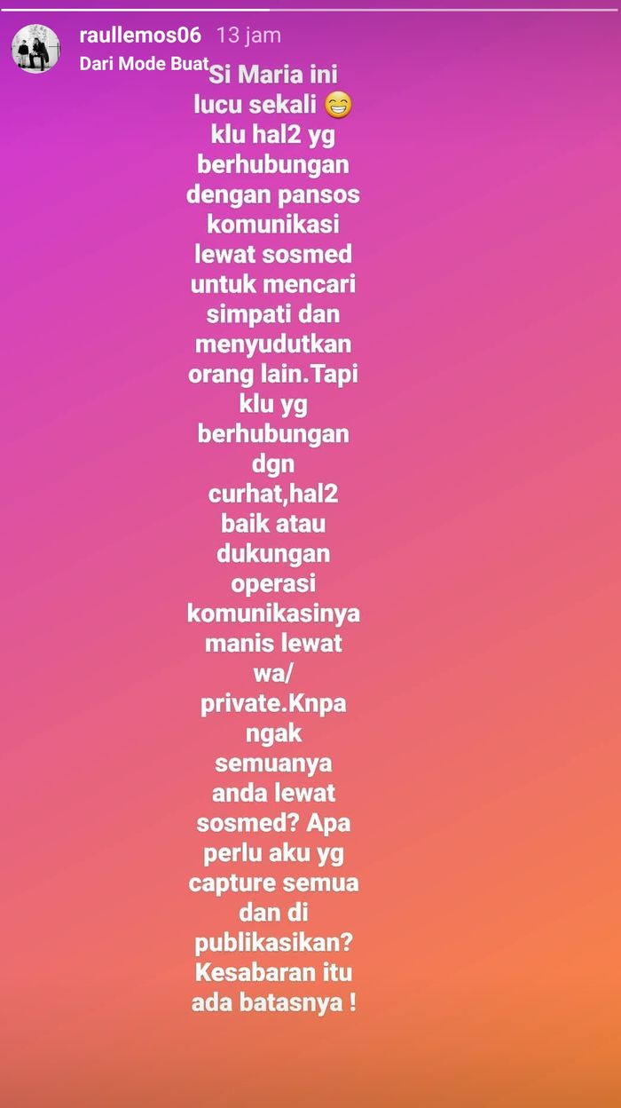 Sindiran Raul Lemos soal pansos setelah Aurel Hermansyah komentari postingan Krisdayanti.