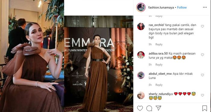 Komentar netizen yang memuji penampilan Luna Maya saat memakai gaun puluhan juta untuk ke kondangan teman di Yunani.