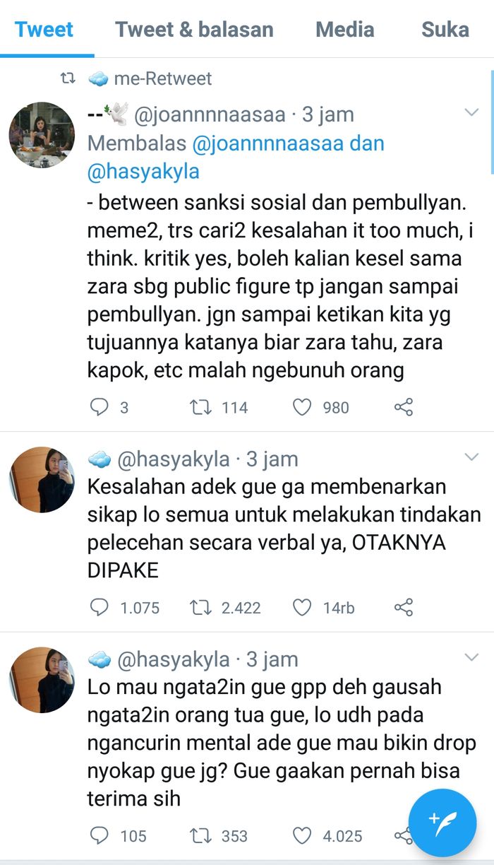 Kakak Adhisty Zara, Hasyakyla Utami buka suara.