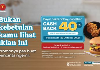 Promo Cashback Gopay, Belanja Pakai McDelivery Lebih Hemat 40%
